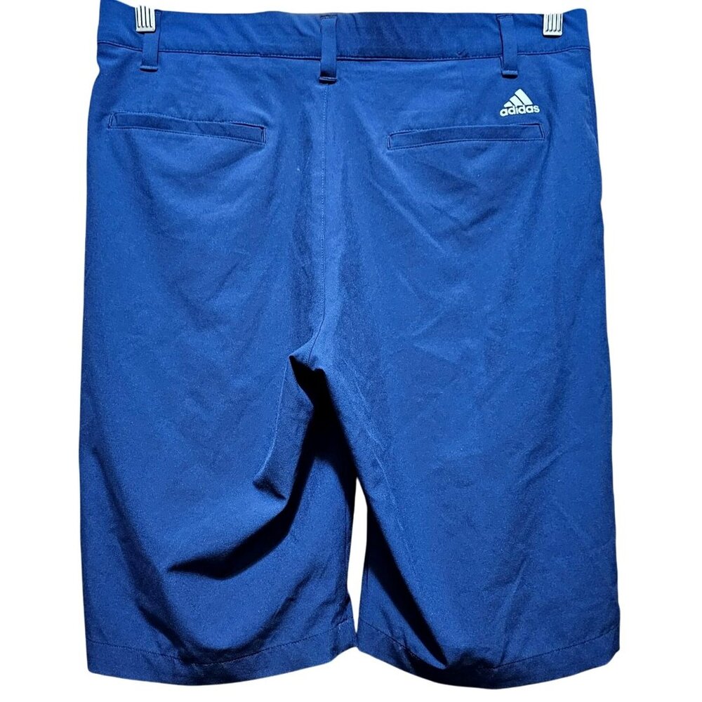 Adidas Men’s Navy Blue Golf Shorts Size 32 Lightweight Polyester Blend With Pock - Picture 3 of 12